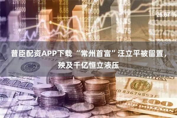 普臣配资APP下载 “常州首富”汪立平被留置，殃及千亿恒立液压