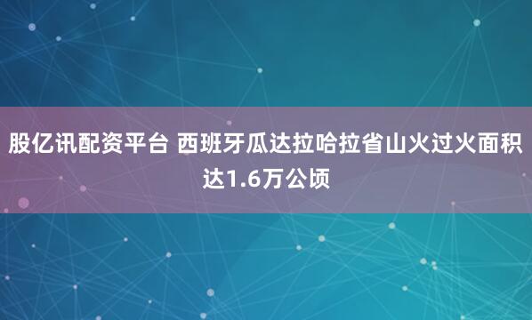 股亿讯配资平台 西班牙瓜达拉哈拉省山火过火面积达1.6万公顷